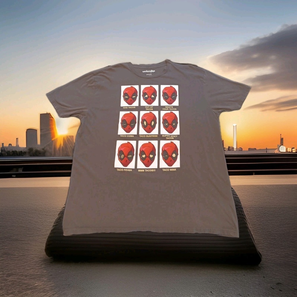Marvel Comics Deadpool‎ T Shirt w/ Taco Emotions Adult Size XXL